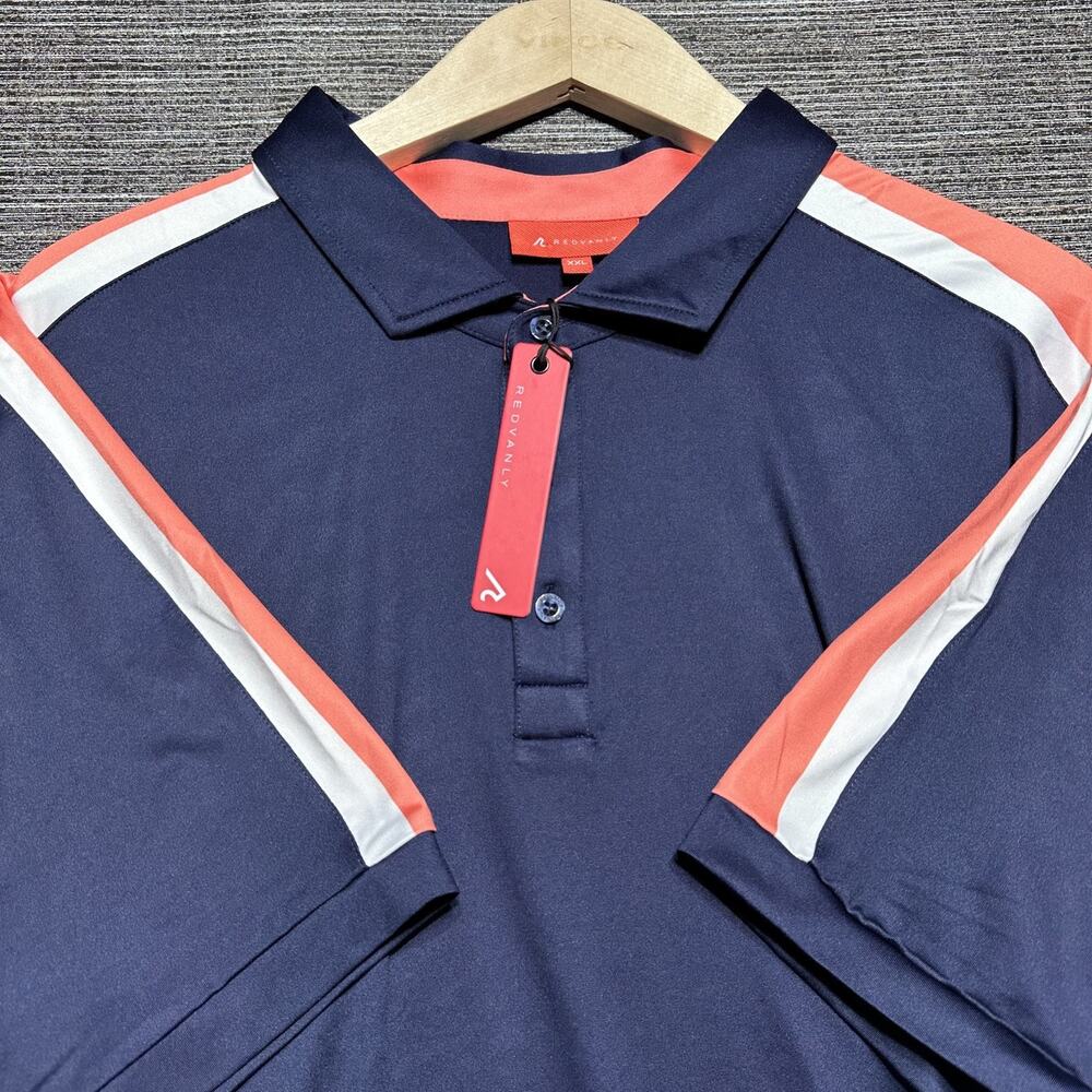 Redvanly Sevigne Polo Shirt Men's 2XL Navy Blue Short Sleeve Golf R2512B